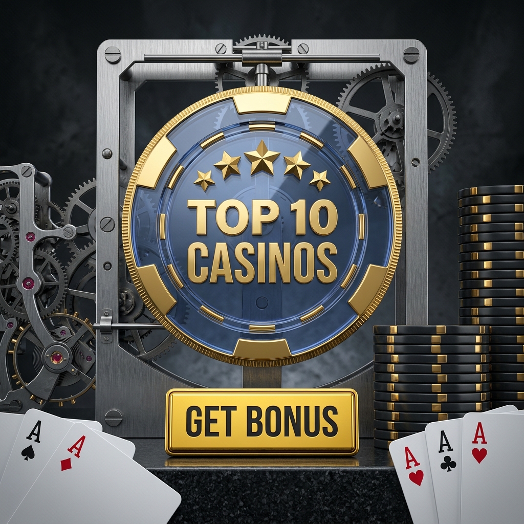 Top 10 casinos — casino chip, cards and Get Bonus